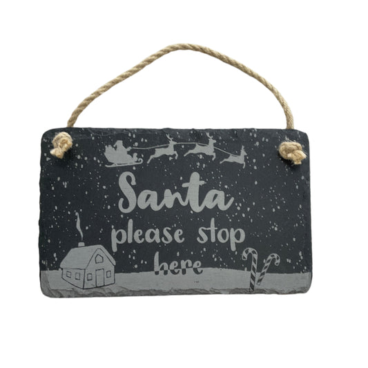 Santa please stop here sign | Gifts of Wales 