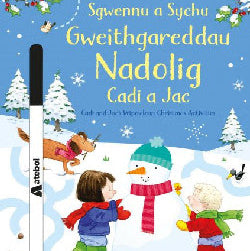 Sgwennu a Sychu - Gweithgareddau Nadolig Cadi a Jac / Cadi and Jac's Wipe-clean Christmas Activities
