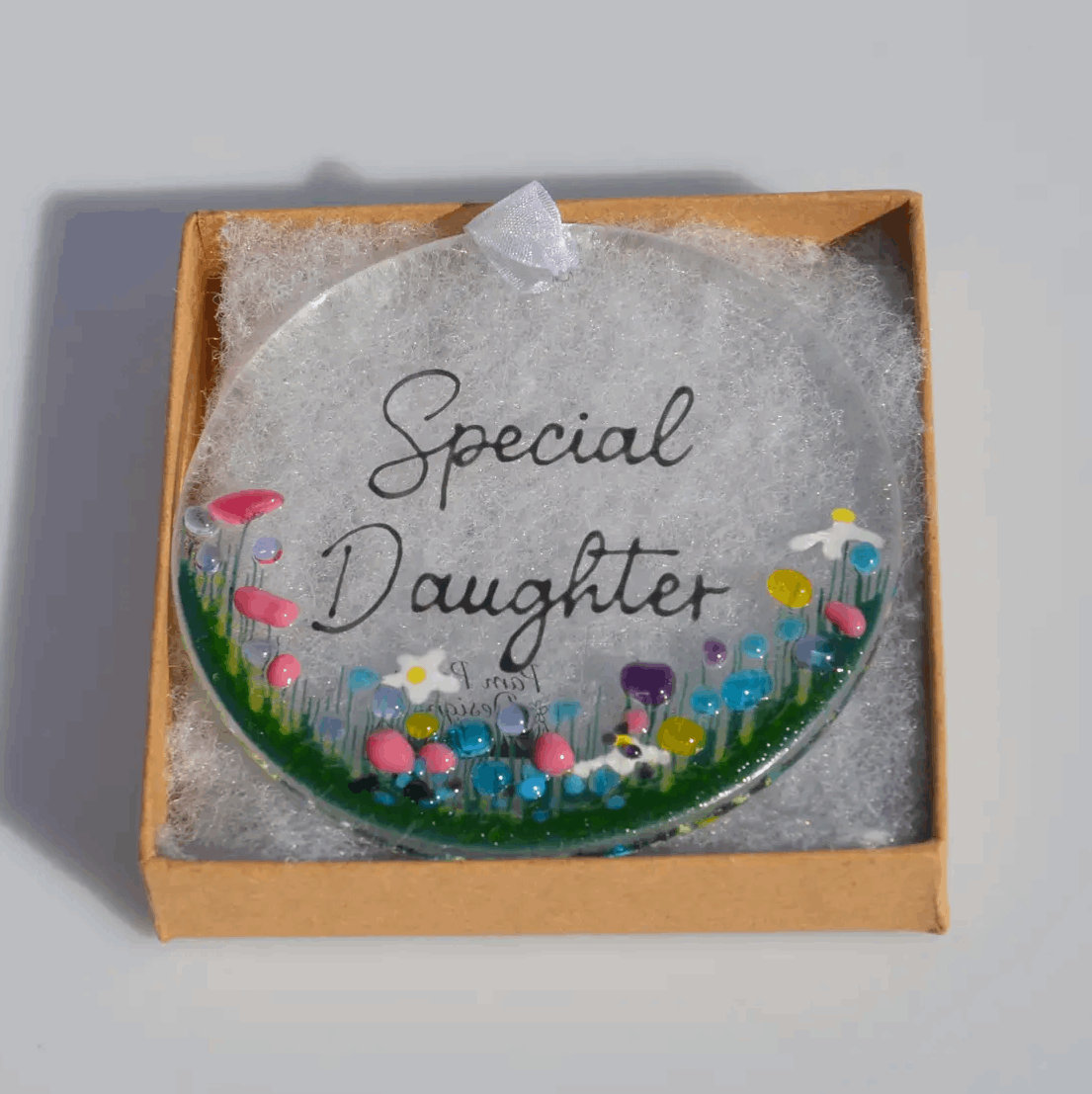 Special daughter hanging glass decoration