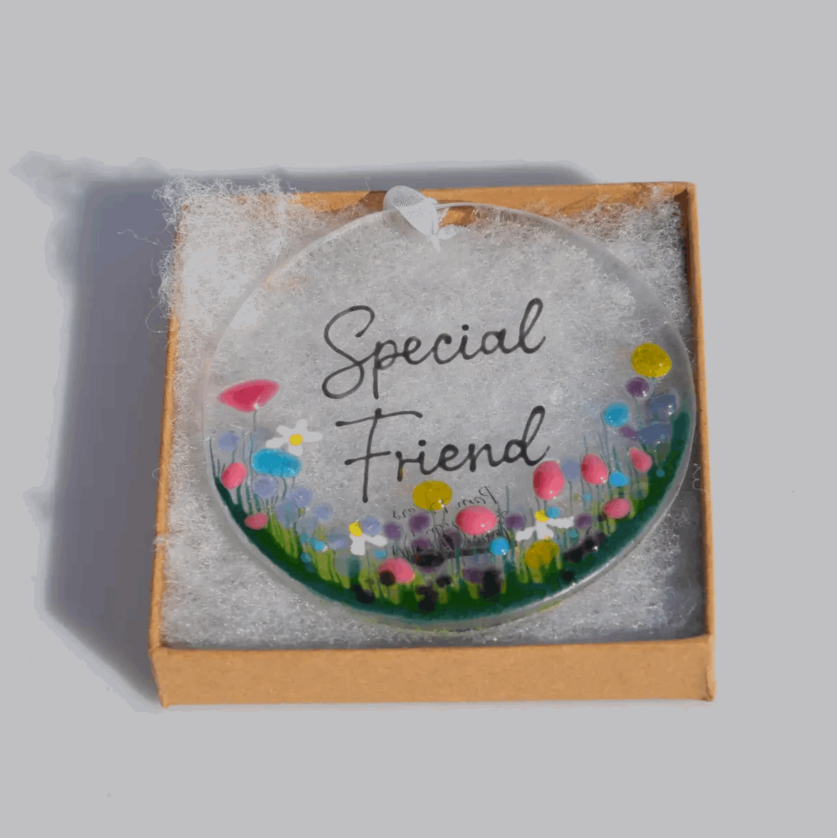 Special friend hanging glass decoration
