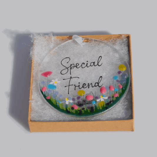 Special friend hanging glass decoration