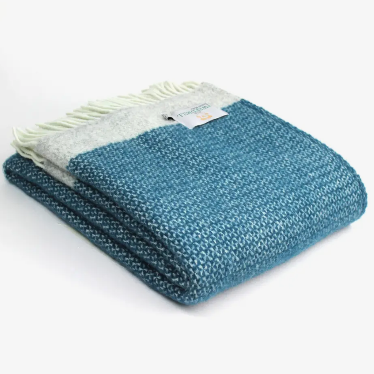 Teal and grey illusion throw