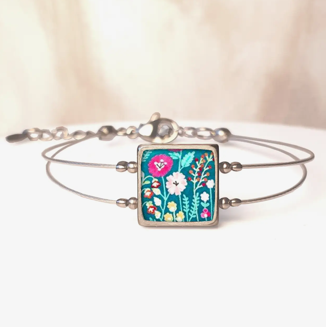 Turquoise floral bracelet