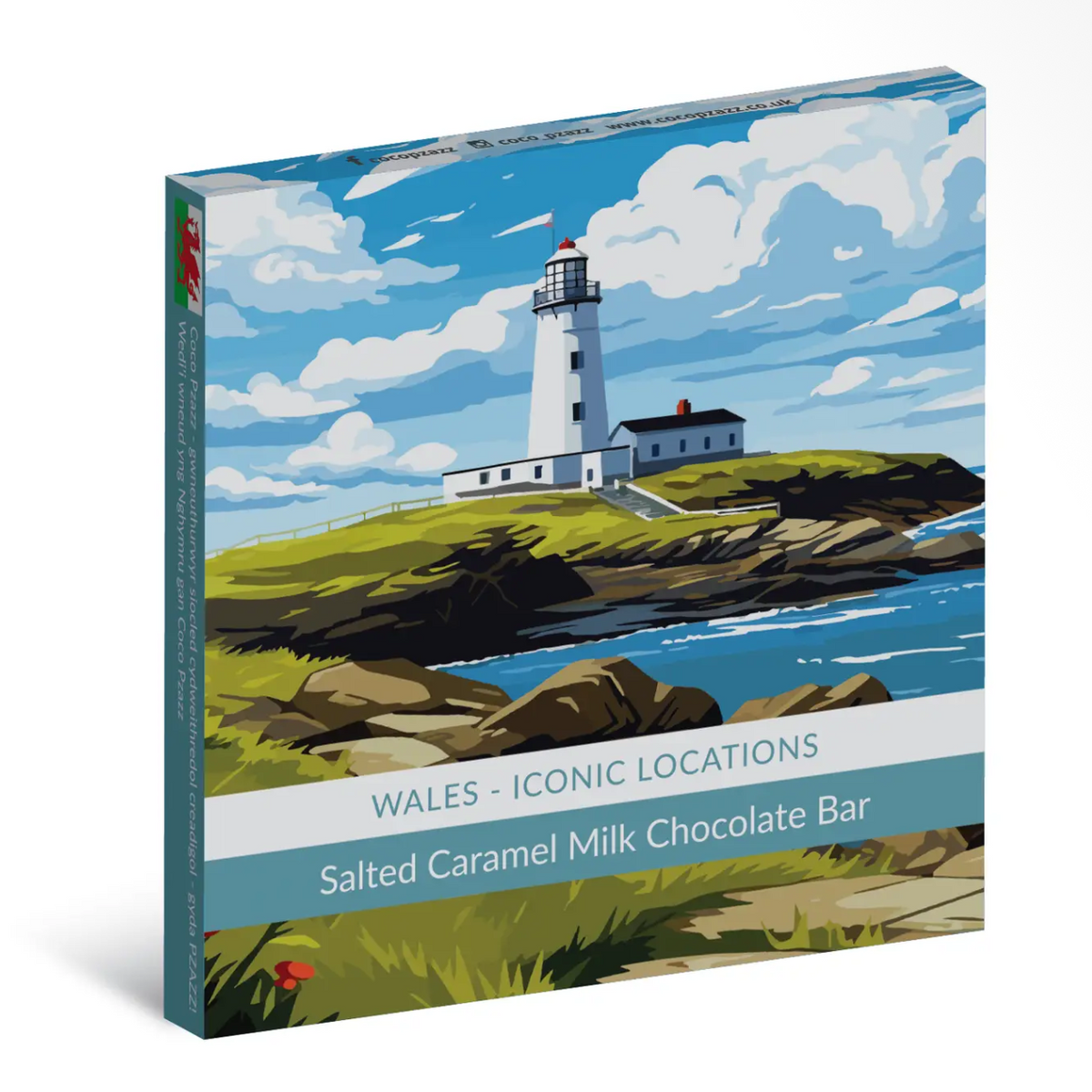 Wales iconic locations salted caramel milk chocolate bar