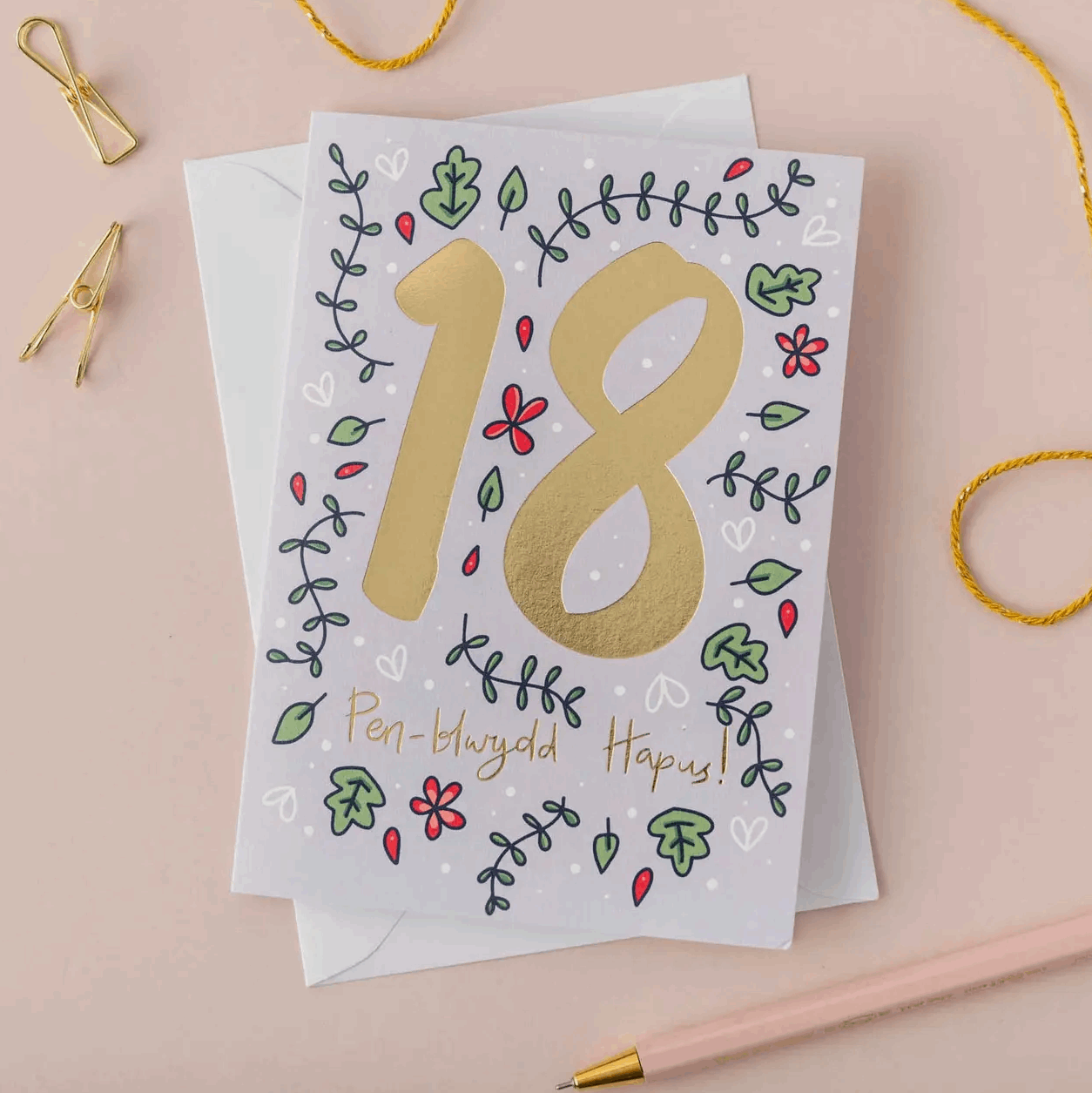 Welsh 18th birthday card 