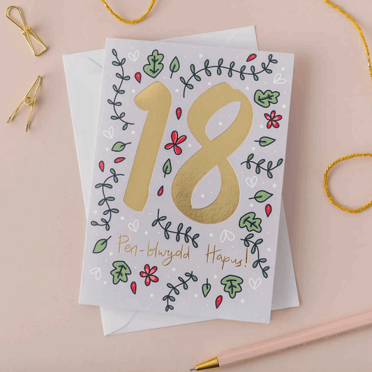 Welsh 18th birthday card 