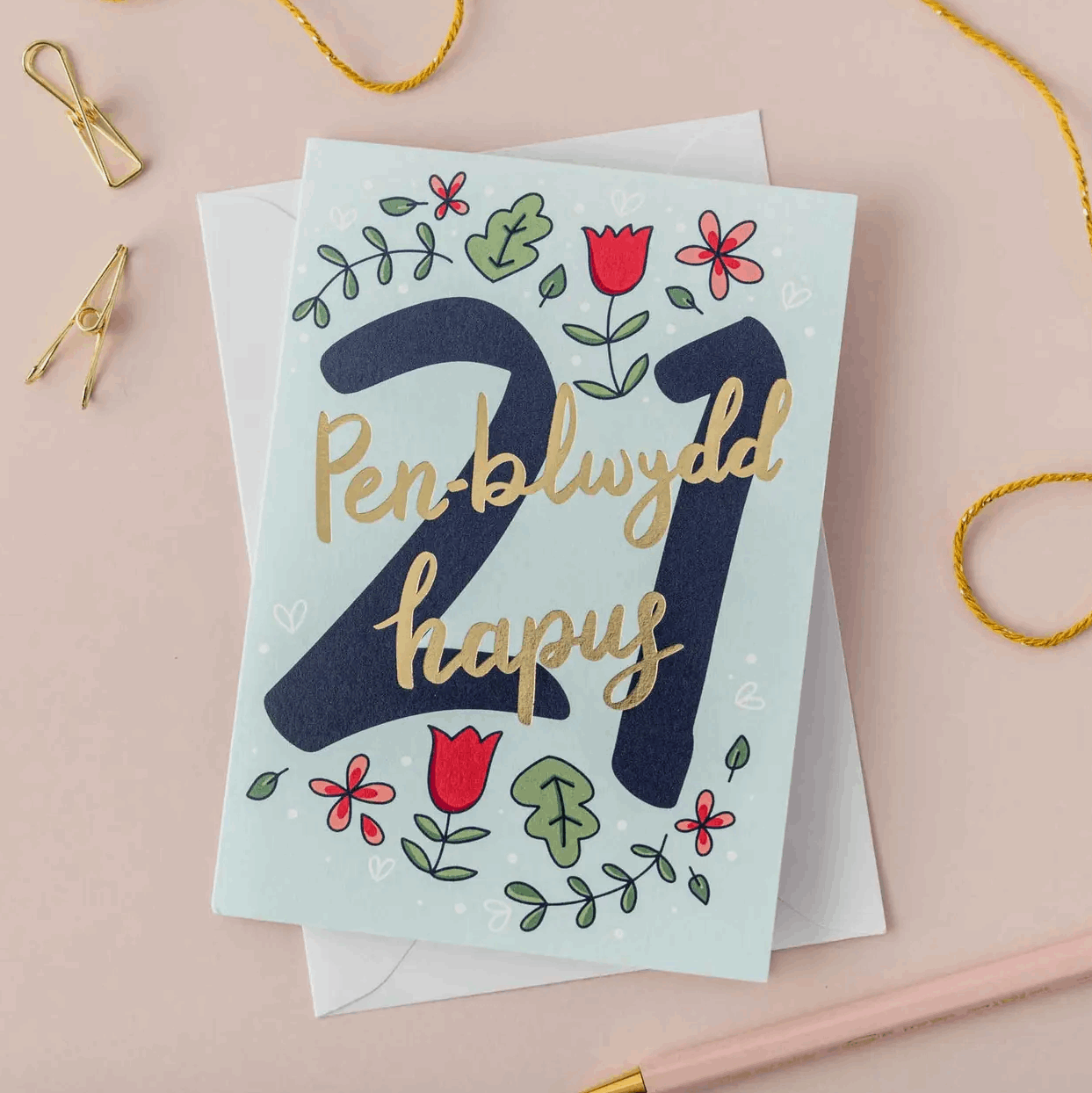 Welsh 21st birthday card