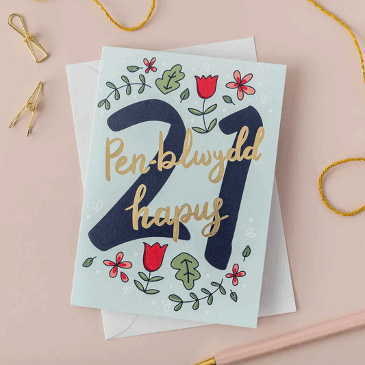 Welsh 21st birthday card