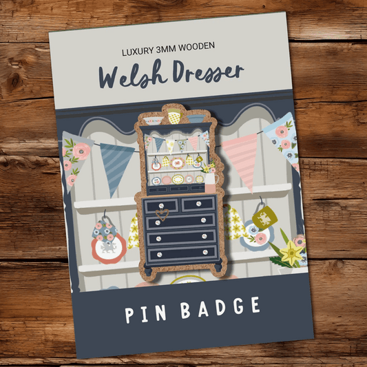 Welsh dresser pin badge
