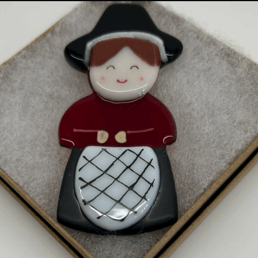 Welsh lady hanging glass decoration 