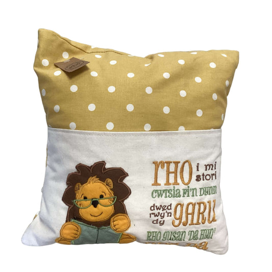 Welsh lion cushion