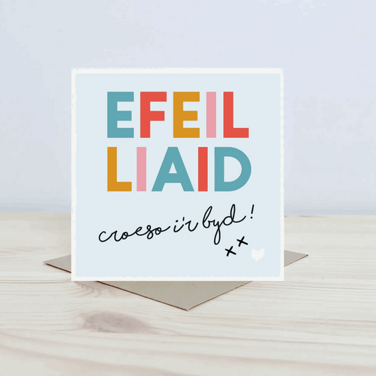 Welsh card for new born twins