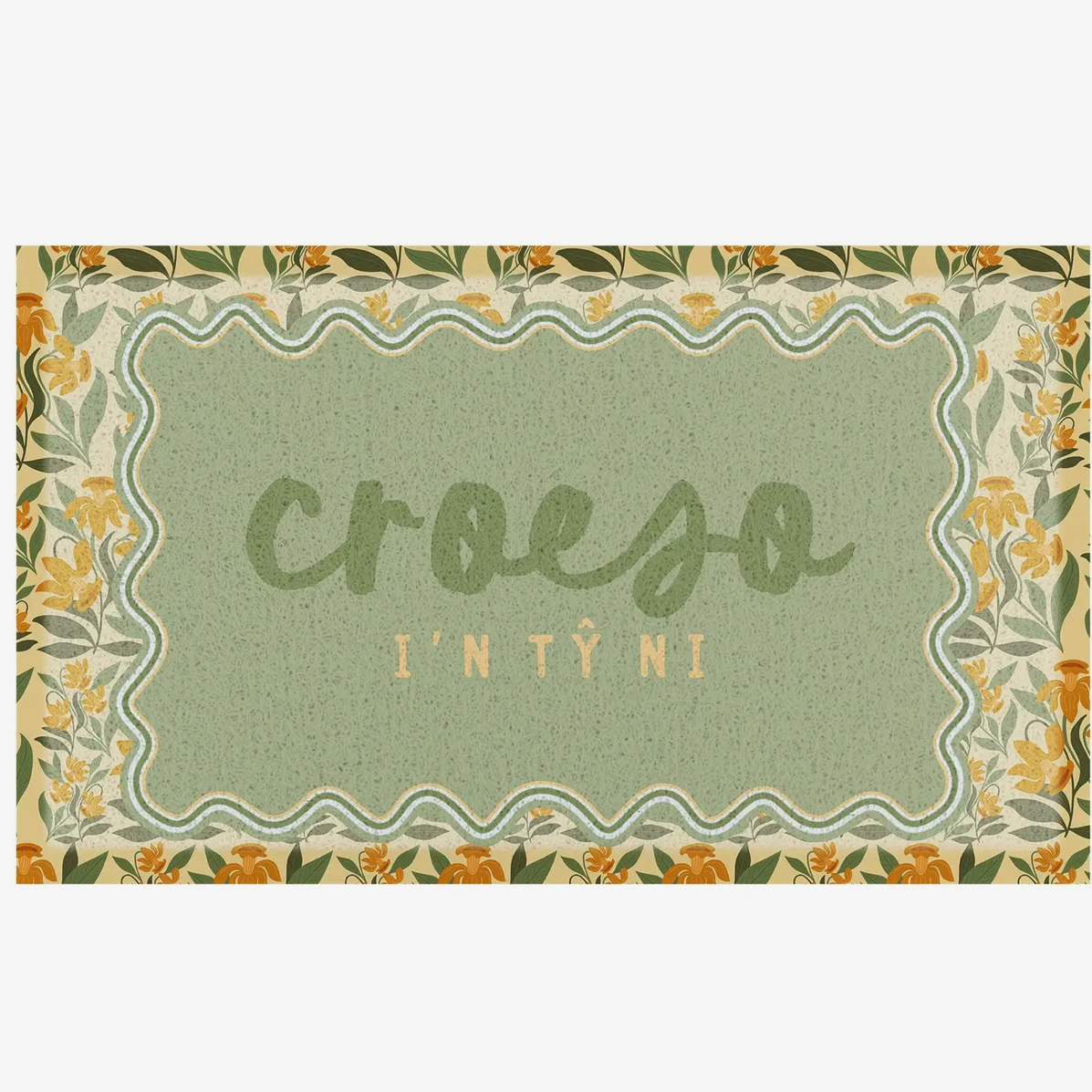 Welsh daffodil Croeso door mat