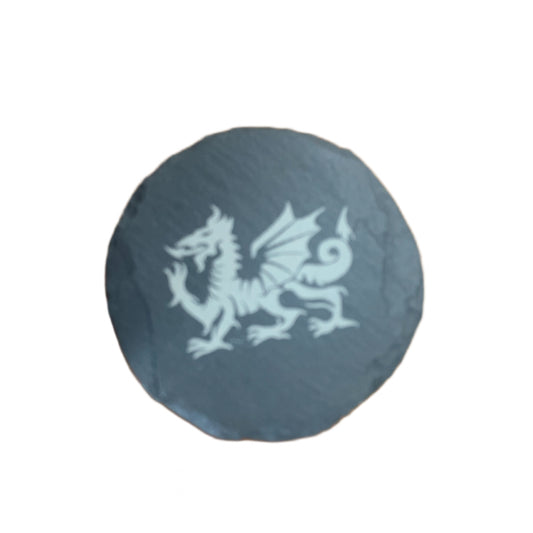 Welsh dragon slate coaster 