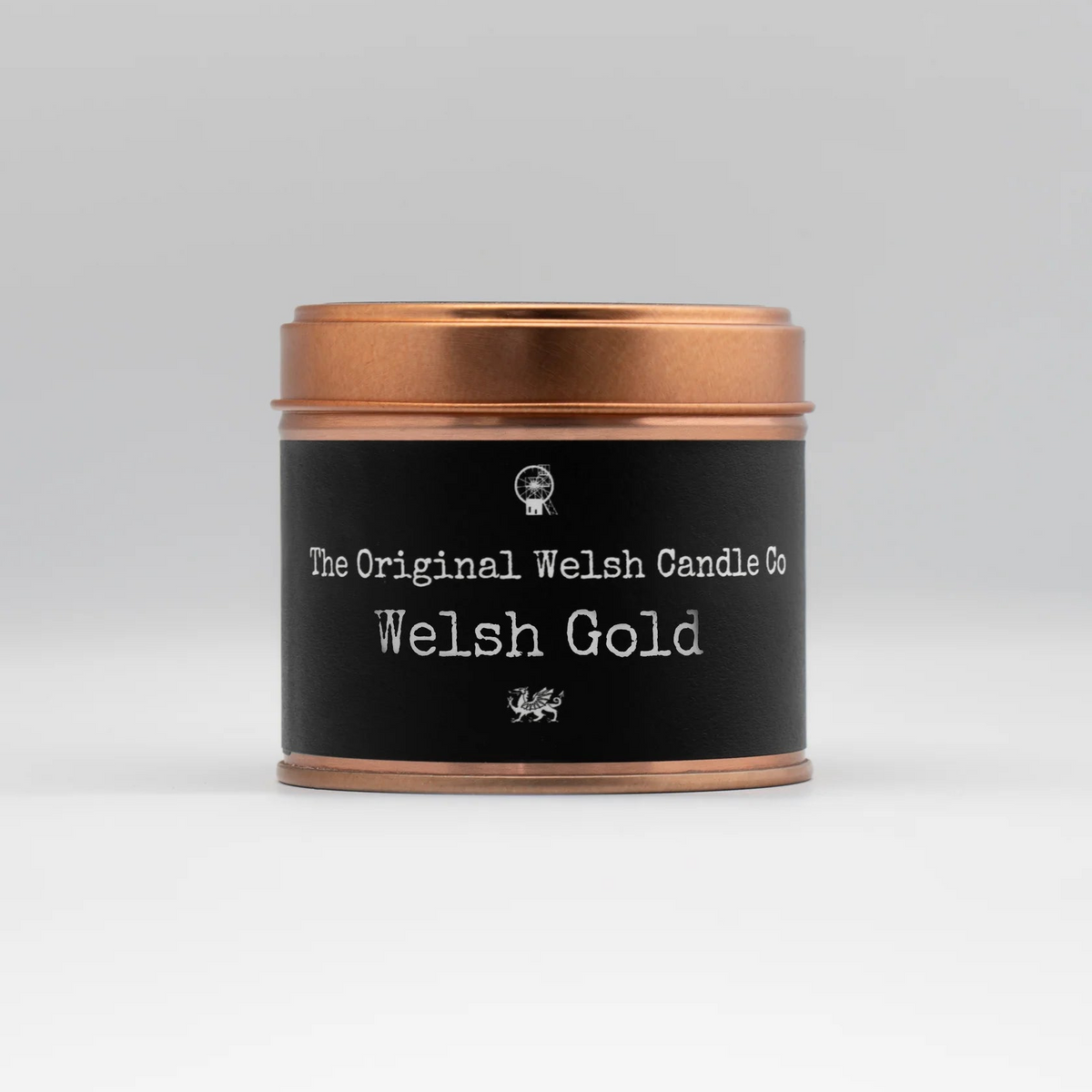Welsh gold copper tin candle 