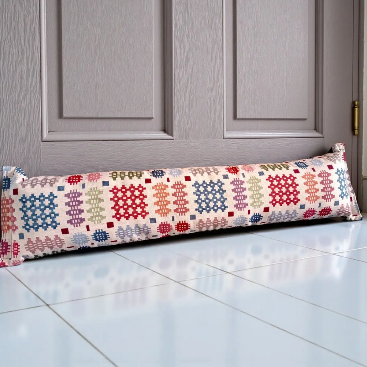 Welsh tapestry design draught excluders Cream