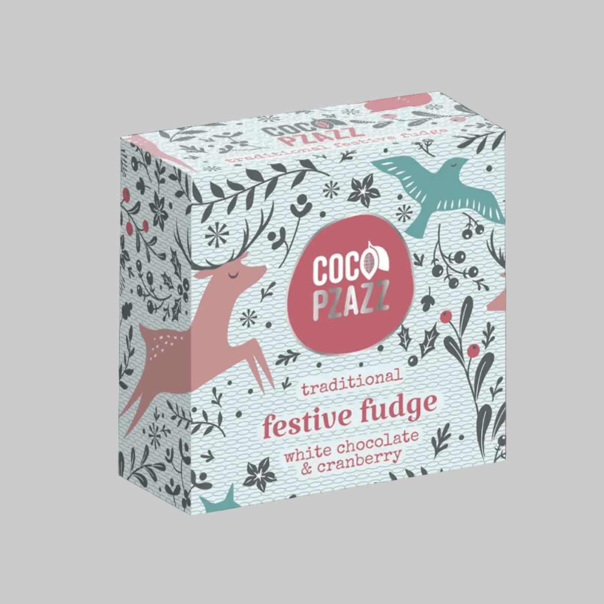 White chocolate and cranberry festive fudge