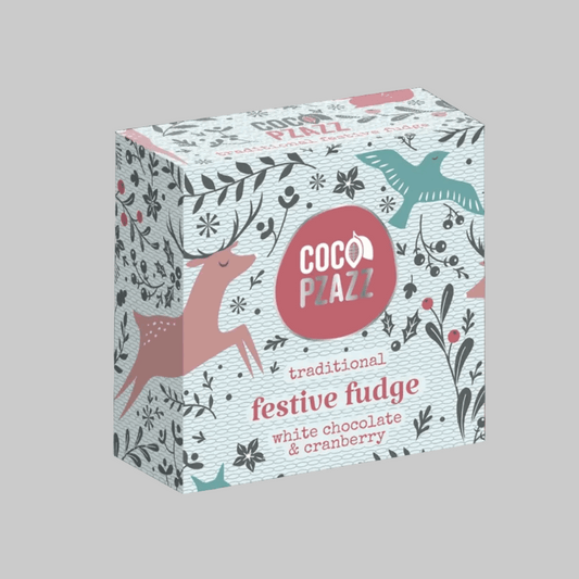 White chocolate and cranberry festive fudge
