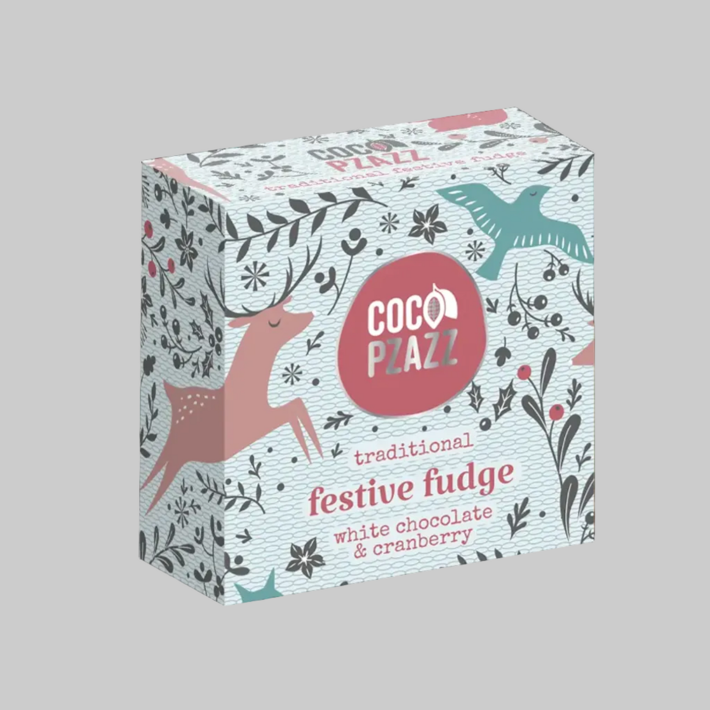 White chocolate and cranberry festive fudge