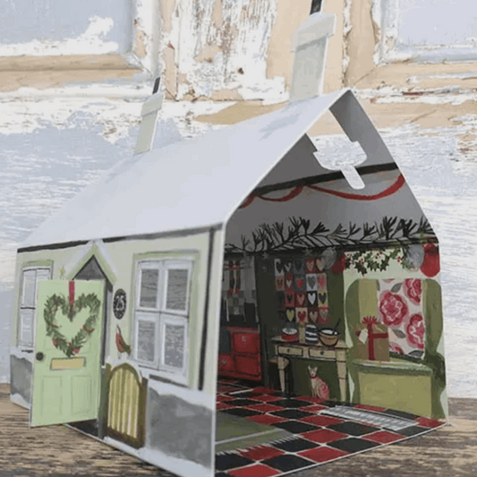 Winter cottage card 