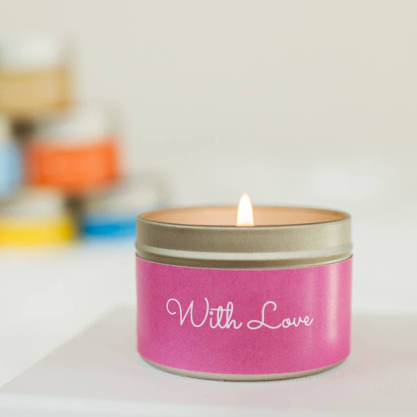 With Love Candle | Bilingual Welsh Mini Tin Candle|Gifts of Wales 