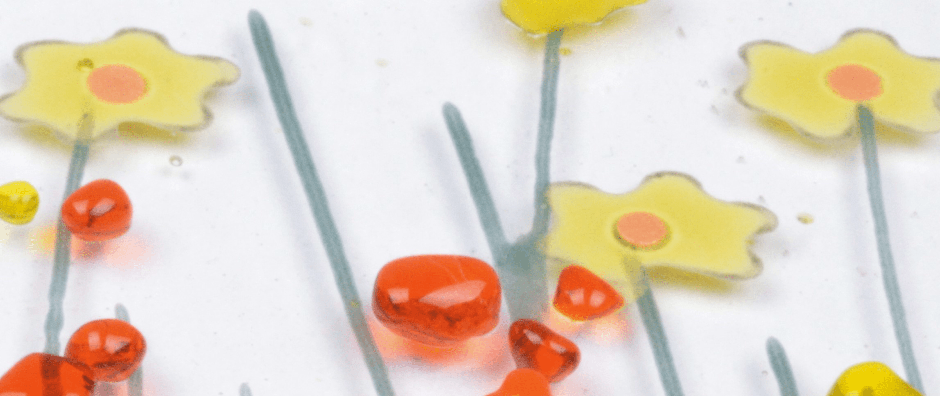 Handmade Fused Glass -  Daffodil Small Tealight - Gifts of Wales