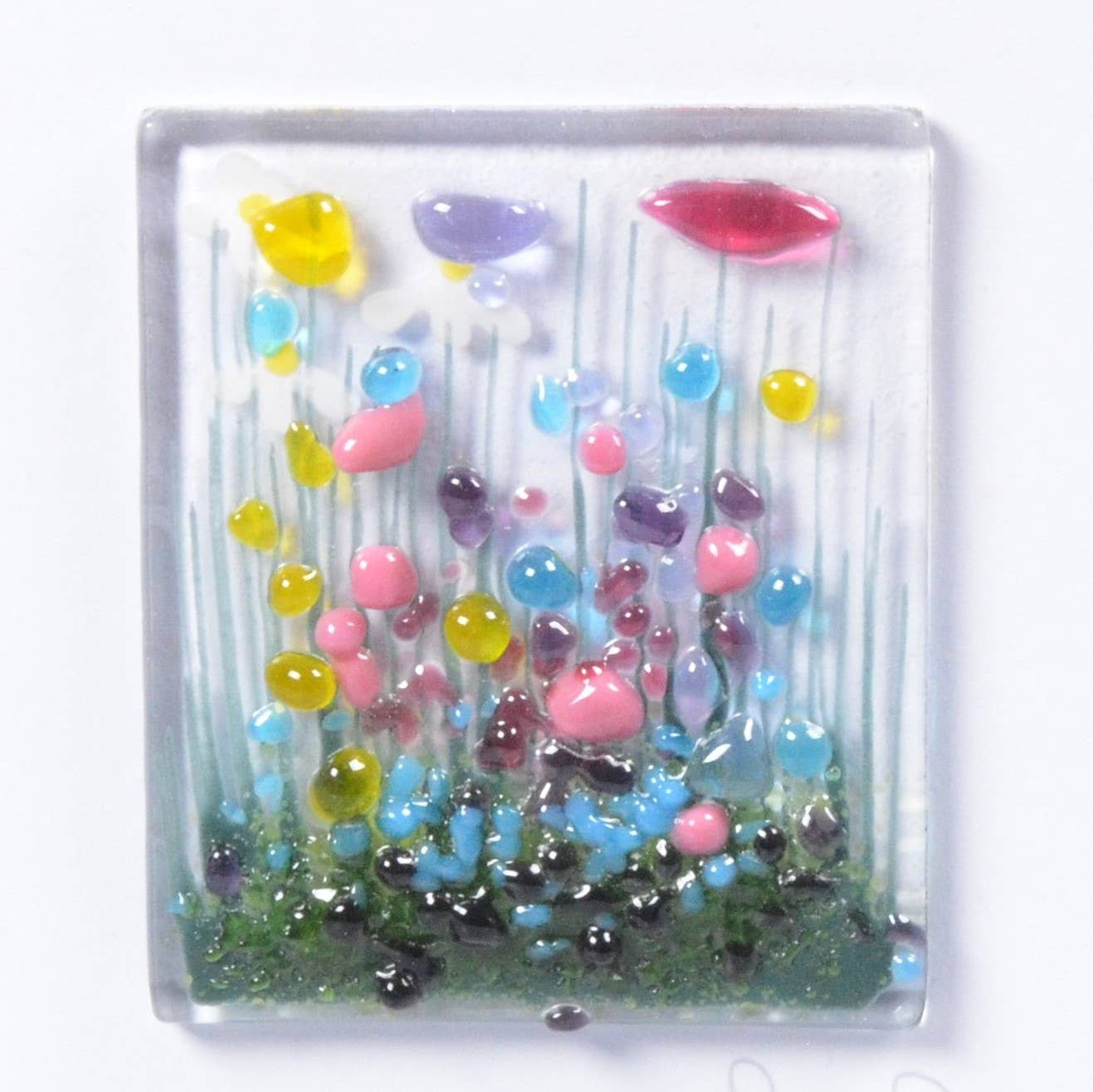 Handmade Fused Glass  Greeting Card - Wildflower Card - Gifts of Wales