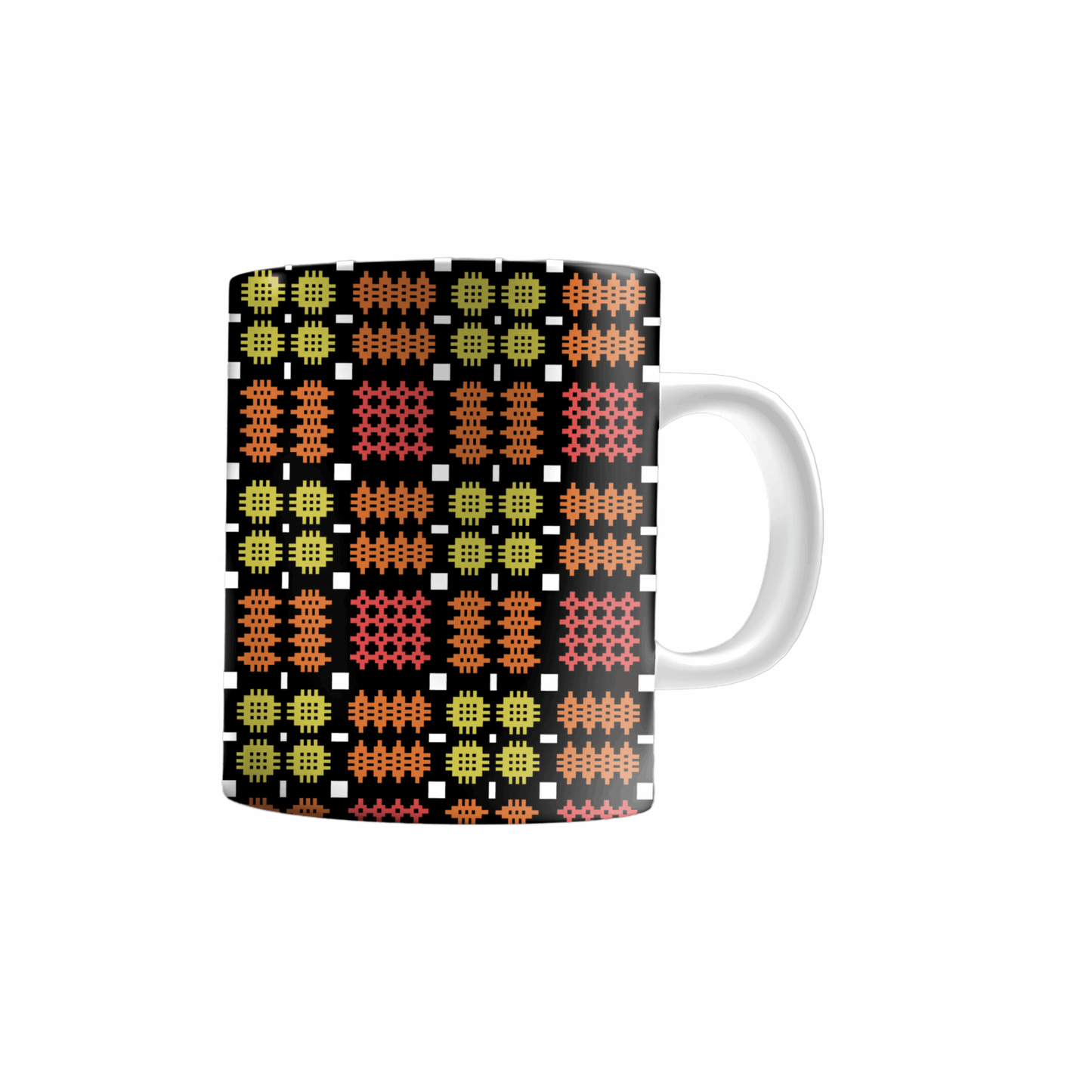 Welsh Tapestry Blanket Print Mug: Blue