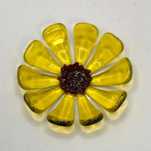 Sunflower glass dish