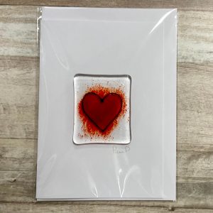 Red glass heart card
