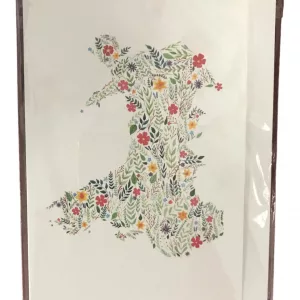 Floral map of Wales card